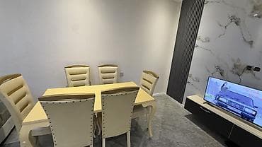 stollar: Qonaq otağı üçün, Açılmayan, Dördbucaq masa, 6 stul — 5