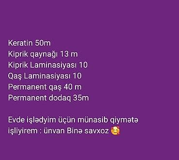 masaj salonu nerimanov: Gözəllik xidmətləri: - Keratin — 50 m - Kiprik qaynağı — 13 m - — 1