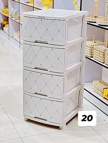 Yeni, 4 qapılı, Siyirməli, Plastik, Açılan, Düz dolab