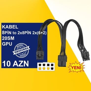 Noutbuklar üçün örtük və çantalar: Kabellər "8pin Original" ⭐8pin to 2x8pin (2x6+2) GPU 20sm – 8 AZN — 6