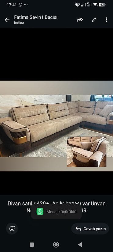 Divan satılır 420₼. Açılır bazası var.Ünvan Neftçilər. 9933. Fatimə99 — 1