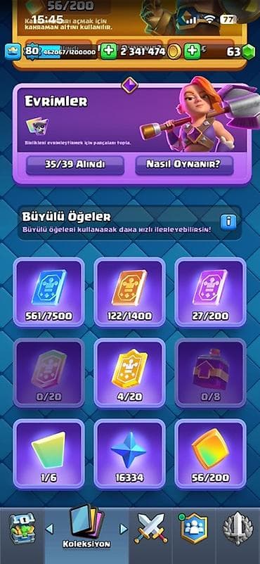 Потолок: Clash Royale hesabı – Carviz - Kral səviyyəsi: 80 - Kupa: 13 144 — 8