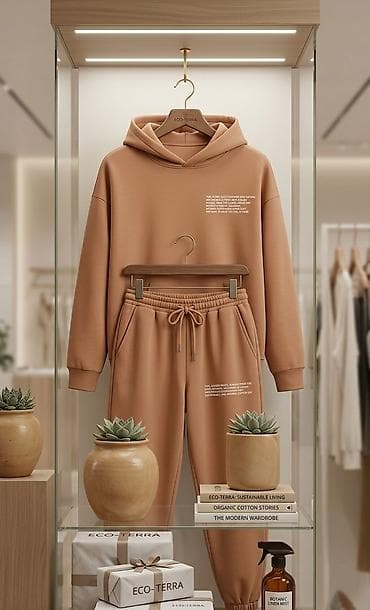 Eco-Terra unisex idman dəsti – kapüşonlu svitşot və şalvardan ibarət