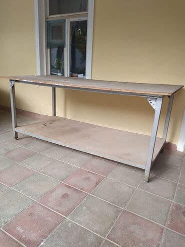 дачный набор стол и стулья: Metall karkaslı iş masası - Material: möhkəm metal konstruksiya, üst — 1