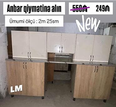 divar rəf: Mətbəx mebellərinin sifarişlə hazırlanması ✔️ - Ümumi ölçü: 2 m 25 sm — 1