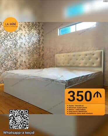 açılıb yığılan çarpayı: Açılan bazalı yataq dəsti - Ölçü: 160x200 sm - Mexanizm: Açılan — 1