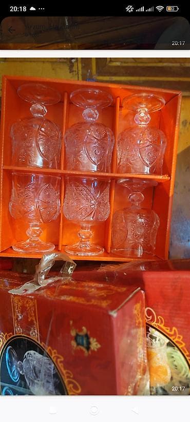 qədimi serviz: Məişət qabları dəsti – şüşə və porselen - 6 edədi 10 Cristalleria — 2