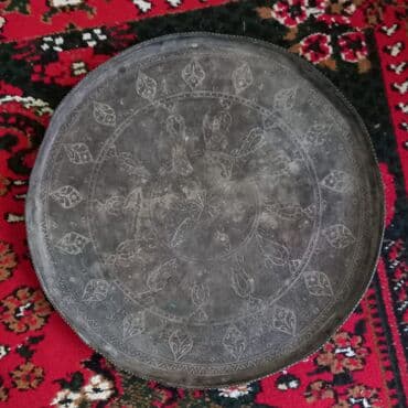 kece: Böyük ölçülü mis/bürünc sini (dəyirmi tepsi) - Material: mis (bürünc — 1