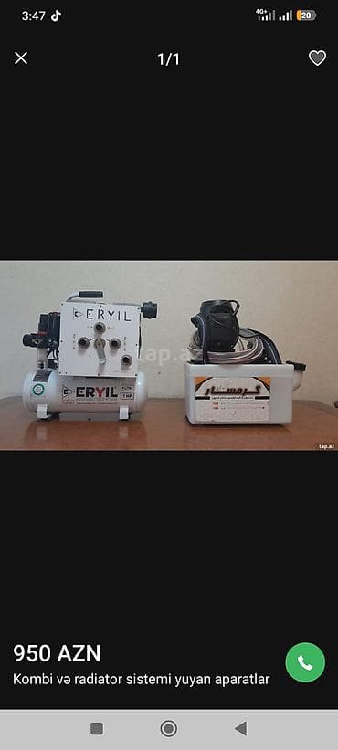 su qizdirici krant: Məhsul: Kombi və radiator sistemini yuma aparatı (ERYIL seti) Təsvir — 3