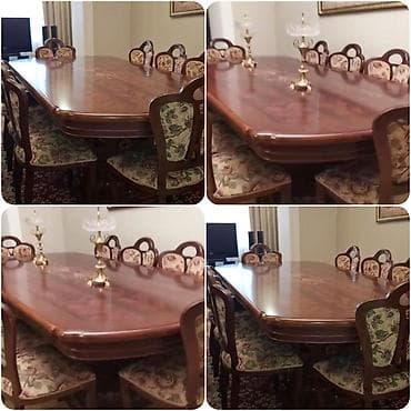 Столы: Для гостиной, Б/у, Овальный стол, 8 стульев — 1