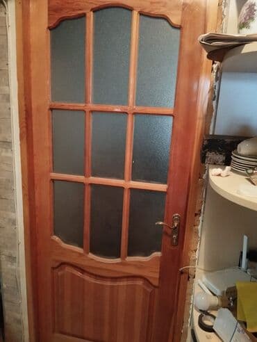 Quru inşaat materialları: Taxta interyer qapısı - Material: təbii ağac (laklı səth) - Dizayn: 6 — 1