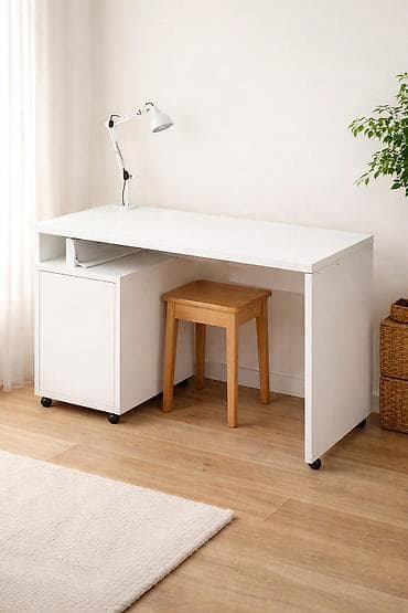 perla yazı masası: Ağ rəngdə manikür masası, şişməsi yoxdur real alıcıya endirim olacaq — 1