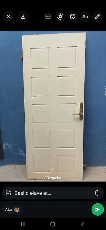 otaq qapı: Ağ rəngli daxili qapı - Klassik 8 panelli dizayn - Sağdan asılan — 1