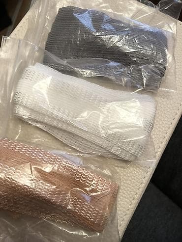 ag cins: 1ədəd 5Azn. Əldə olan: bej, ag, və boz rəngi Məhsul: Şalvar ətəklərini — 5