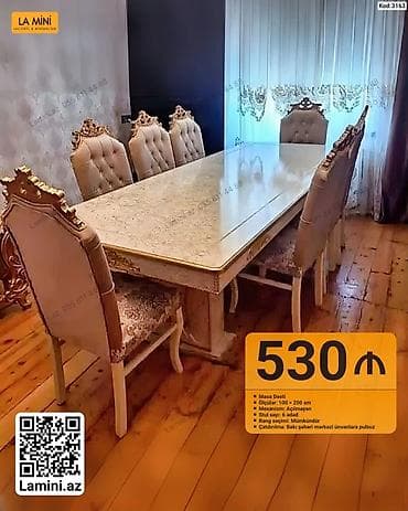 kohnə stul: Masa dəsti – klassik dizayn - Ölçülər: 100 × 200 sm - Mexanizm — 1
