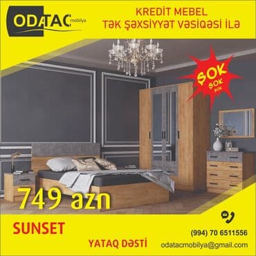 tamet qiymetleri: İkinəfərlik çarpayı, Dolab, Komod, 2 tumba, Türkiyə, Yeni — 1