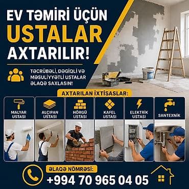 Tikinti ixtisasları: Ev təmiri üçün peşəkar ustalar axtarılır! Uzun müddətə işə götürülür! — 1