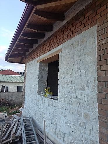 surucu yuk: Təbii daş və kərpic kombinasiyalı fasad/daş hörgü xidməti - Material — 4
