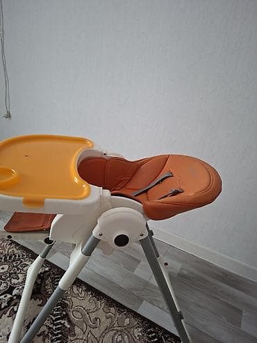 yemey masası: Capella uşaq yemək stulu - Rəng: narıncı oturacaq, ağ-s boz ayaqlar; — 4