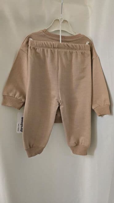 Yemək masaları, oturacaqları: Uşaq dəsti – Babycoy - 2 hissə: sweatshirt və şalvar - Rəng: bej - — 2