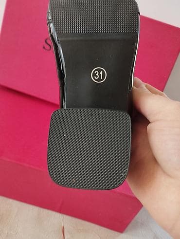 школьные туфли: Цвет - Черный Туфли, Размер: 31, Для девочек — 7