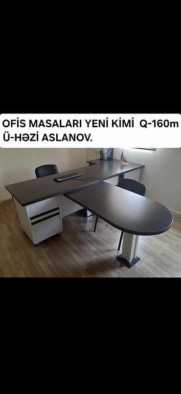 Ofis masaları dəsti - Modellər: menecer/boss masası L-şəkilli qoşulma
