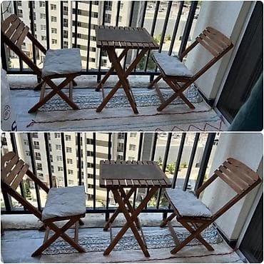 Balkon üçün, İşlənmiş, 2 stul