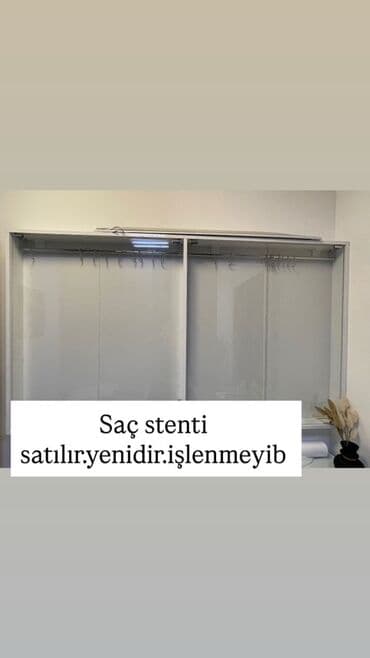 Salon avadanlıqları və mebelləri - Saç stendi: vitrin tipli, sürgülü