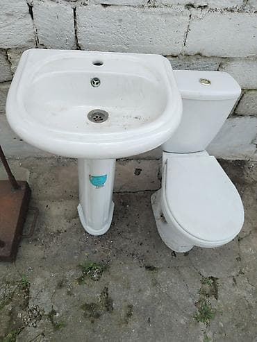 kreditle aboylar: Sanitar qovşaq dəsti – unitaz + ayaqlı əl-üz yuyan (pedestal lavabosu) — 3