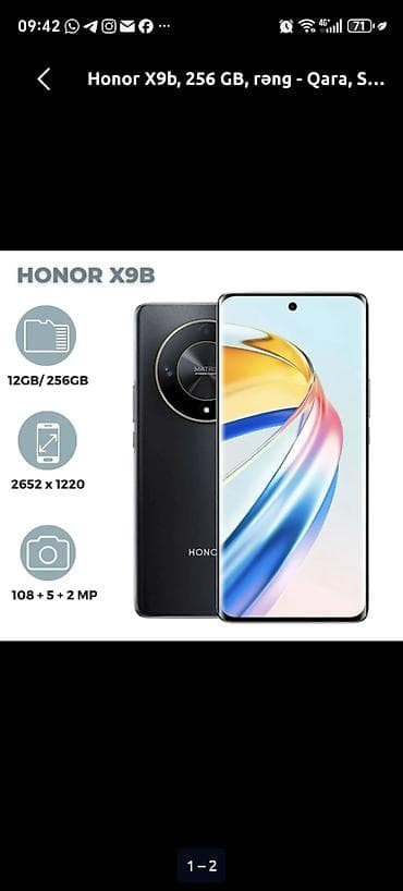 telefon stabilizer: Honor X9b, 256 GB, rəng - Qara — 1