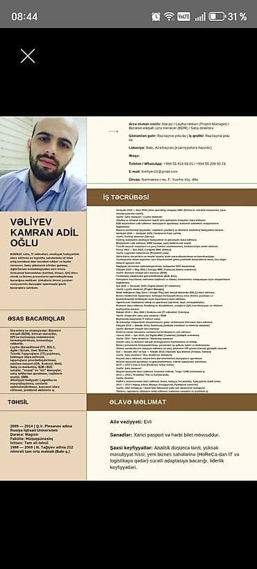 anbar lsi: Satış meneceri, Kişi, 34 yaş, 5 ildən artıq təcrübə — 1