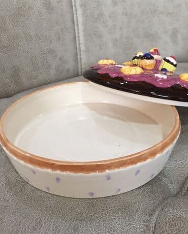 Tort və şiriniyyat qabları: Tort və şiriniyyat qabı, rəng - Bənövşəyi, Keramika — 3