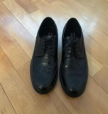 Туфли: Kişi klassik ayaqqabısı – qara, broq üslubunda - Model: bağcığlı — 2