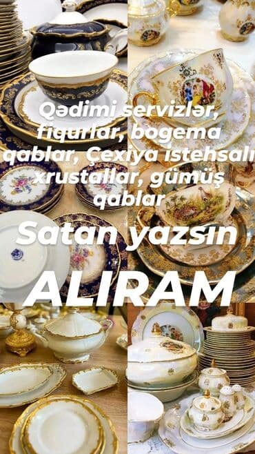 kafel metlax satisi: Qədimi servizlər, fiqurlar, bogema qablar, Çexiya istehsalı xrustallar — 1