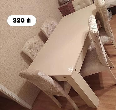 yeni il elişleri: Qonaq otağı üçün, Açılmayan, Dördbucaq masa, 6 stul — 2