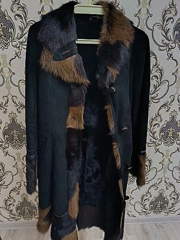 Qadın üçün uzun dəridən şuba/palto - Rəng: qara, qəhvəyi