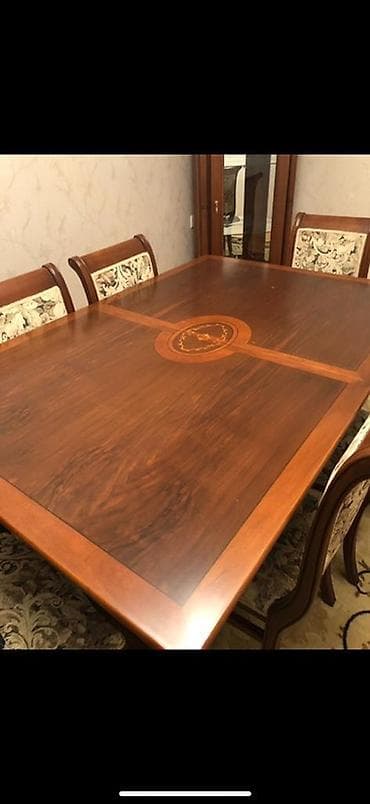 stol sekilleri: Qonaq otağı üçün, Açılmayan, Dördbucaq masa, 6 stul — 5