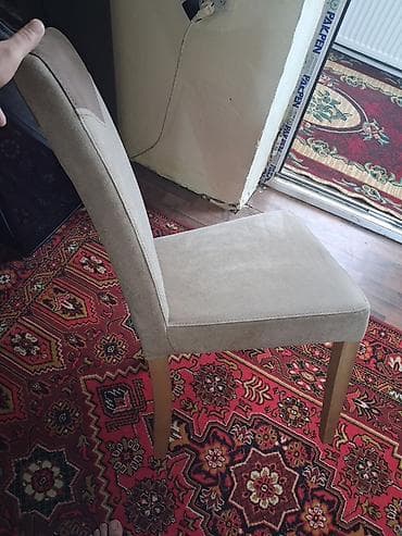 stulla: Qonaq otağı üçün, Qatlanmayan, rəng - Bej Stul — 3