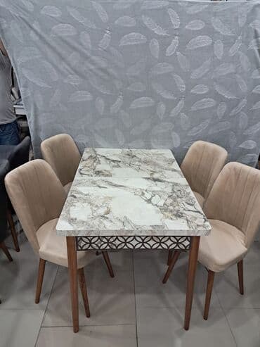 барные стулья: 🇹🇷Turkiye istehsali. Metbex masa desti Masa 4 oturacaq Masa 80*130 — 1