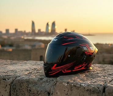 en ucuz moped: Modular motosiklet dəbilqəsi – qara/qırmızı dizayn Elave olaraq yeni — 3