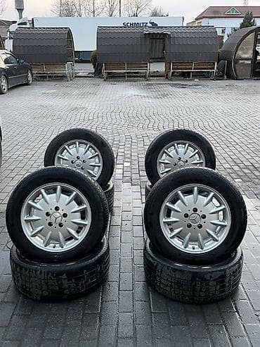 215 r13 teker: Mercedes-Benz orijinal yüngül lehimli disk + şin komplektı Teze — 2