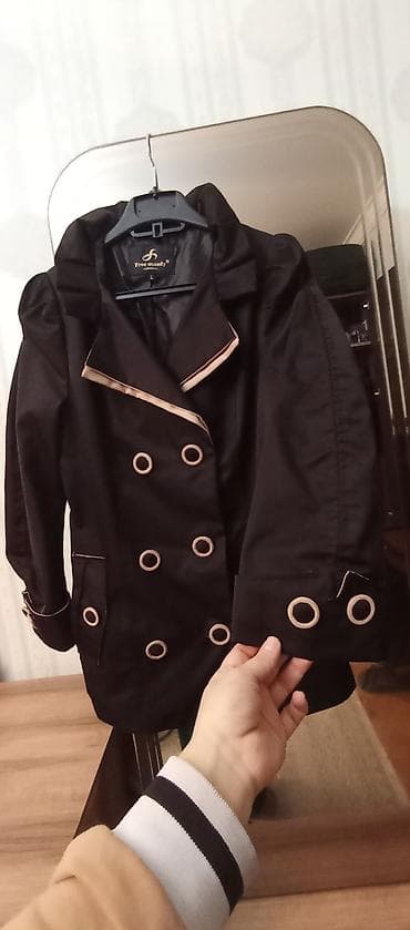 manto: Qadın trench-kot – Free Mandy, - Rəng: qara, krem rəngli haşiyələr — 1