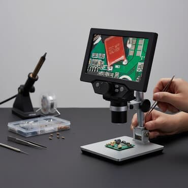 Portativ LCD Rəqəmsal Mikroskop – G1200 Xüsusiyyətlər: - 7 düymlük