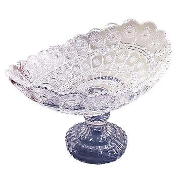 çəngəl qaşıq dəstləri: Şüşə meyvə/gülabə qabı – ayaqlı, oymalı dizayn - Material: qalın — 4