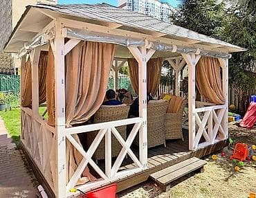 Bağ üçün taxta besedka/pavilon - Material: keyfiyyətli ağac karkas