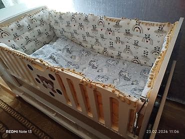 taxta emalı: Oğlan və qız üçün, Dördbucaq, Beşik, Dəst ilə, Yellənmə mexanizm ilə — 3