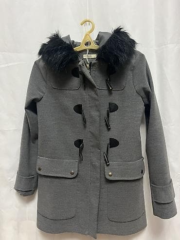 qadın gödəkcələri: Qadın qış gödəkçəsi – boz rəng - Model: kapüşonlu, süni kürk haşiyəli — 2