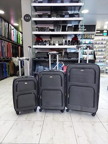 3-lü tekstil səfər çamadan dəsti - Ölçülər: böyük, orta və kiçik