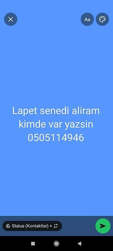 Lapet senedi aliram 0505114946