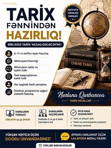 video editor vakansiya: Repetitor, Tarix, Azərbaycan dili, İmtahanlara hazırlıq, Abituriyent hazırlığı — 1